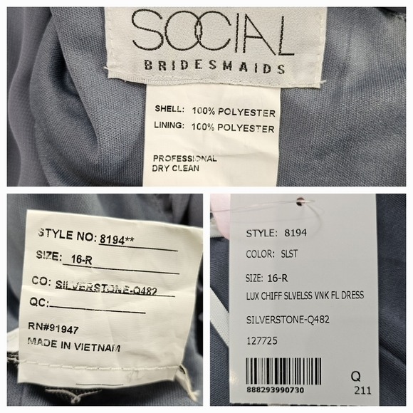 Dessy Social Bridesmaids Trumpet Gown Silverstone - Picture 10 of 11